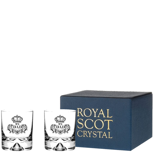 royal scot crystal no 1 dad dimple base 2 large tumblers packaging