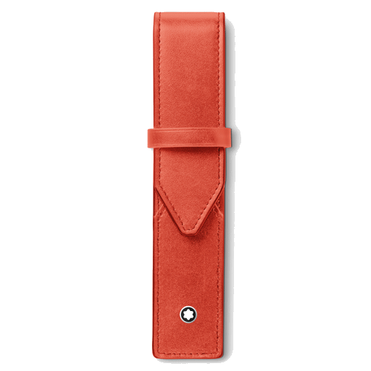 Montblanc's Meisterstück Single Pen Pouch, Coral Leather is perfect for keeping your Montblanc LeGrand or Classique pen safely while commuting to the office.