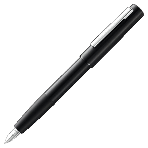 The LAMY brushed black fountain pen in the Aion collection.