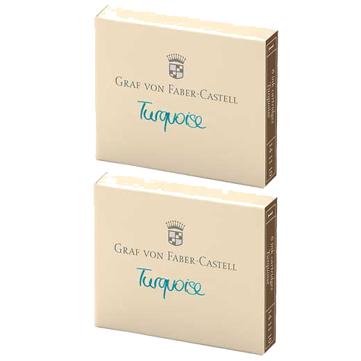 These are the Graf von Faber-Castell Turquoise Ink Cartridges 2 x Pack of 6.
