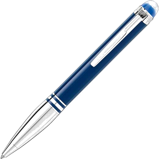 This Montblanc Blue Planet StarWalker Doué Ballpoint Pen features platinum-coated fittings.