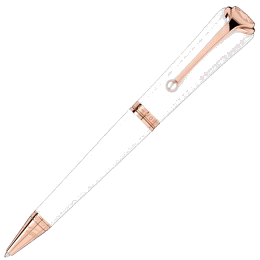 This Montblanc Muses ballpoint pen features rose gold-coated trims.