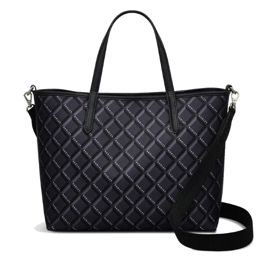 Radley's Southwell Gardens Geo Black Open-Top Grab Bag is made out of recycled fabric with water based PU trims.