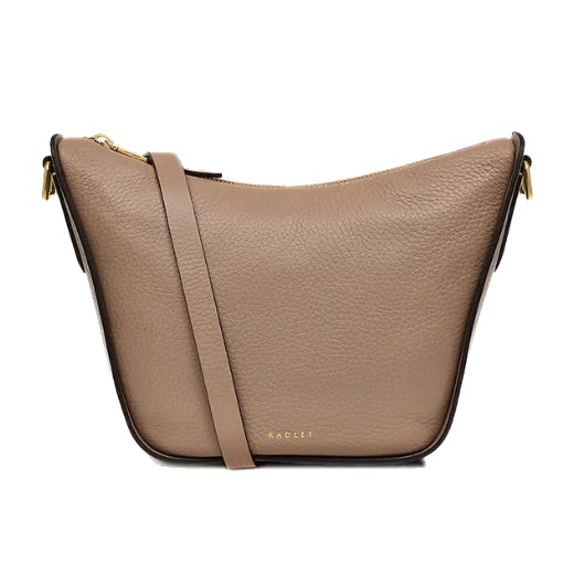 This Radley Oak Street Silt Leather Small Cross Body Bag is made out of grained leather and gold hardware.