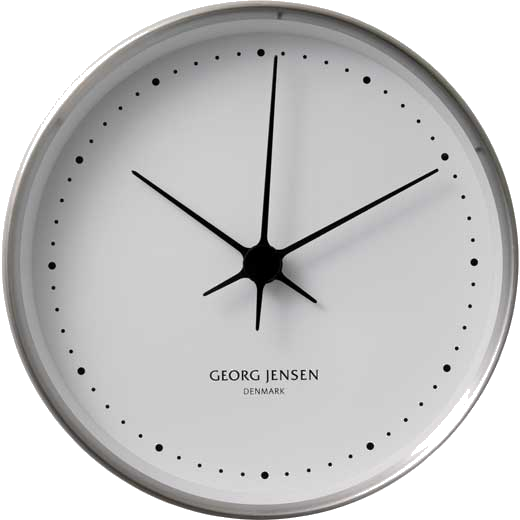 The Georg Jensen HK white stainless steel 22cm wall clock.