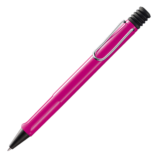 The LAMY pink ballpoint pen in the Safari collection.