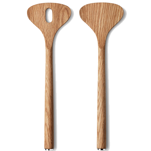 Georg Jensen Oak Wood Alfredo Salad Servers - natural in colour and modern in design.