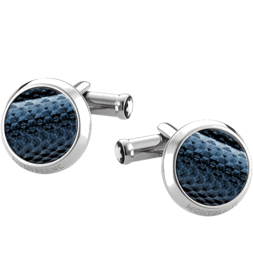 Montblanc Iconic Blue Lacquer Cufflinks for Men.