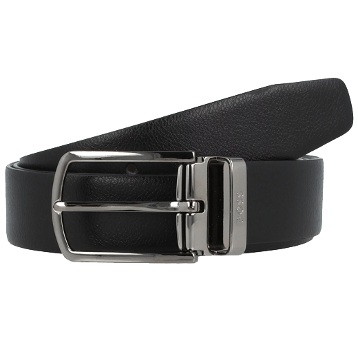 BOSS Reversible Leather Belt With Gunmetal Buckle
