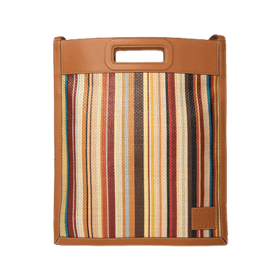 signature stripe raffia tot