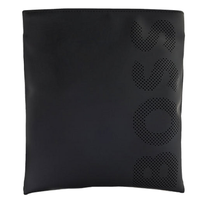 boss goodwin black faux leather envelope bag