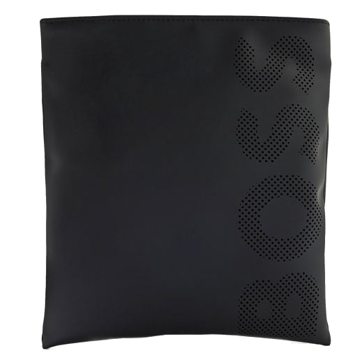 boss goodwin black faux leather envelope bag
