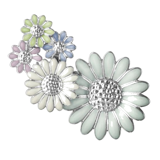 This Single Daisy Enamel Medium Ear Cuff - Left Ear by Georg Jensen has a mix of pastel shades for the petals.