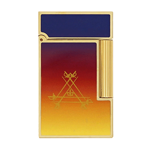 This S.T.Dupont Montecristo L'Aurore Ligne 2 Lighter features an ombre lacquer design with the coat of arms on the front.