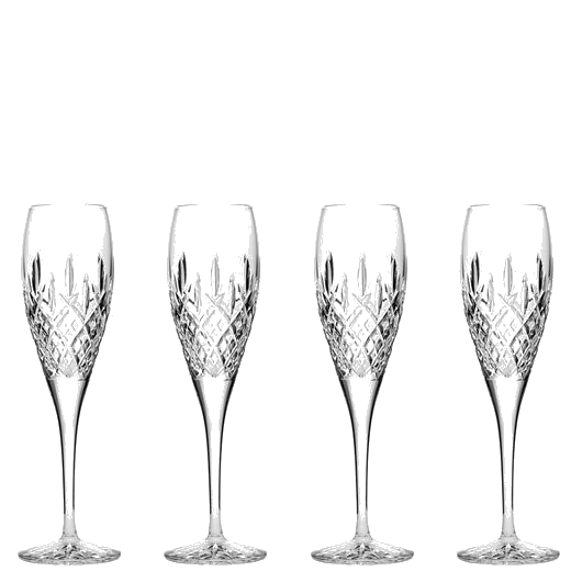This set of London 4 x 18cl Champagne Flutes have been designed by Royal Scot Crystal.