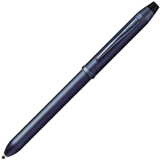 This is the Cross Dark Blue Diamond-Pattern Tech 3+ Multifunction Pen.
