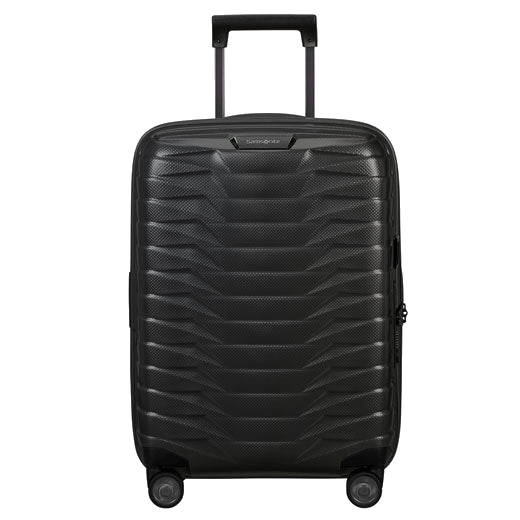 This Samsonite Proxis Spinner Expandable Matt Graphite Carry On Case, 55 cm is made out of polypropylene.