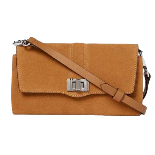 This stylish Paul Smith handbag for women is made from a brown suede and comes with silver accents.