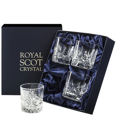 royal scot crystal edinburgh star 4 whisky tumblers packaging