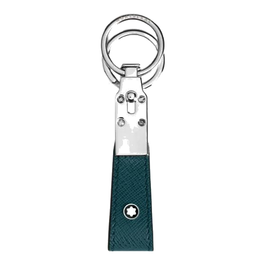 This Montblanc Sartorial Key Fob Cyprus Blue Saffiano Leather has two split rings in polished silver for you to attach multiple keys in one place.