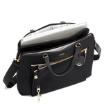 tumi black clare voyageur double zip briefcase inside
