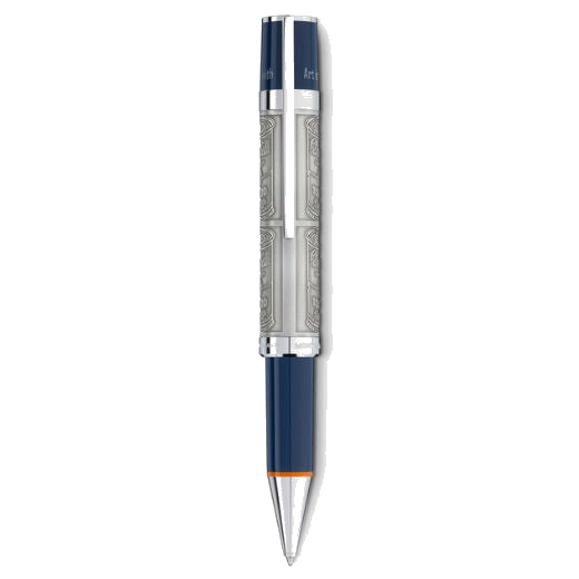 This Montblanc Great Characters Edition Andy Warhol Ballpoint Pen has a dark blue and polished silver barrel.