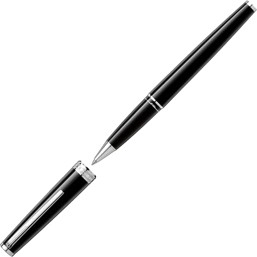 Montblanc's Pix rollerball displays a deep black colour on the pen's barrel made of precious resin.