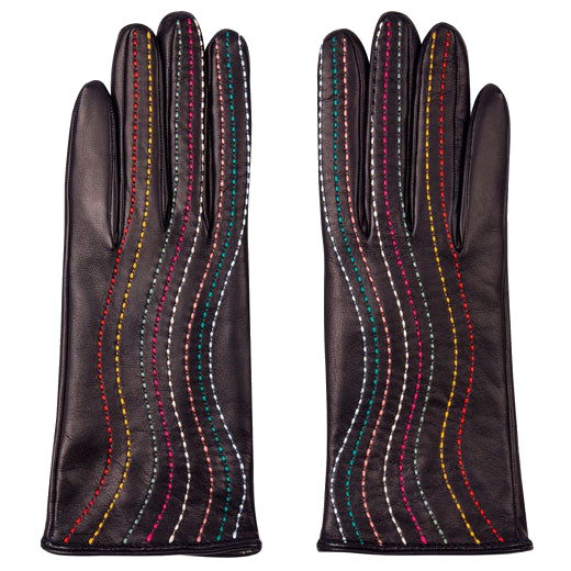 paul smith navy stitched swirl gloves