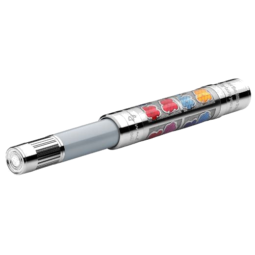 This Great Characters Andy Warhol Limited Edition 1928 Rollerball has a polished silver barrel and cap.