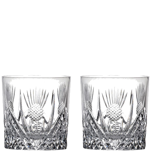 These Royal Scot Crystal Scottish Thistle 2 x 26cl Whisky Tumblers feature the engraving of an iconic Scottish symbol.