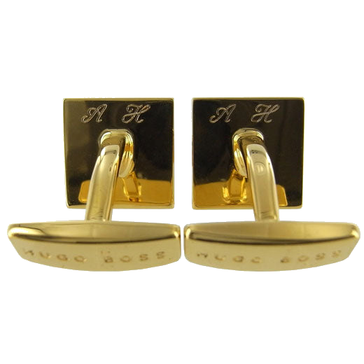 Hugo Boss cufflinks engraving in our script font.