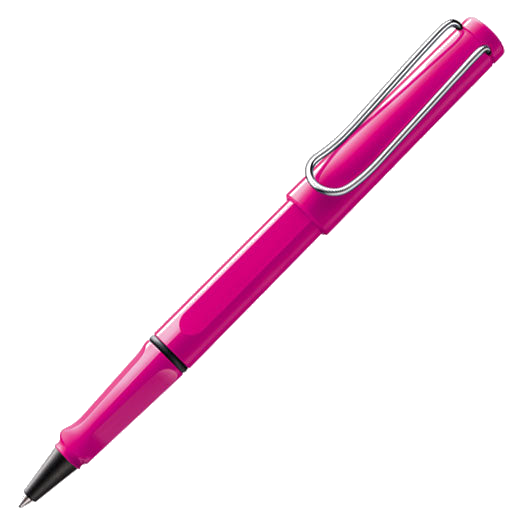 The LAMY pink rollerball pen in the Safari collection.