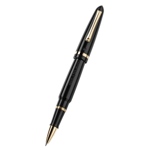 This Montegrappa Venetia Black & Gold Stainless Steel Rollerball Pen is made out of black resin with polished gold trims that stand out and add a luxurious touch.