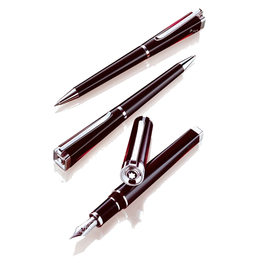 Montblanc's Writers Edition Franz Kafka FP, BP & MP Set is made out of precious lacquer with sterling silver trims and the set comes in bespoke packaging.