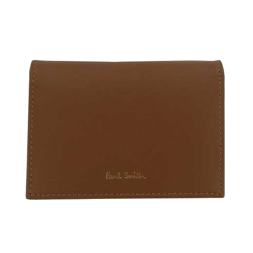 This Paul Smith Smooth Tan  3CC Folded Coin Purse features the Signature Stripe design on the interior.