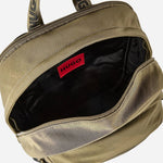 Inside the BOSS Ayden Army Green Backpack with Hugo Raised Logo.