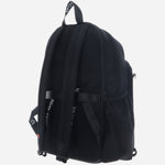 The water bottle holder on the BOSS Ayden Black Backpack with Hugo Raised Logo.