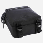 The base of the BOSS Ayden Black NS Zip Cross Body Bag with Raised Hugo Logo.