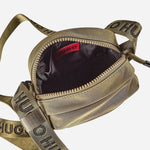 Inside the BOSS Ayden Green NS Zip Cross Body Bag with Raised Hugo Logo.