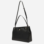 The shoulder strap and grab handle on the Beyond Black Grained Leather Tote Bag with Double 'B' Monogram.