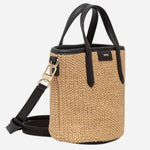 Side view of the BOSS Jala Woven Cross Body Bag with Metal Logo.
