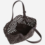 Inside the BOSS Lenah Dark Brown Tote Bag with Zipped Pouch.
