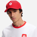 The BOSS Poulin-BC D'LUX-Flag Red Polyester Twill Cap with Canada Flag Badge by BOSS.