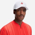 The BOSS Poulin-BC D'LUX-Flag White Polyester Twill Cap with England Flag Badge by BOSS.