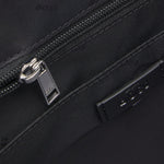 Zip pocket inside the Ray Black Faux Leather Flapover Messenger Bag with Three Stripe Detail.