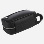 The base of the Ray Black Faux Leather Travel Wash Bag.
