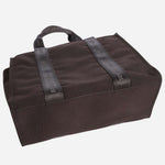 The base of the BOSS Sandy Dark Brown Zip Tote Bag with Logo Detailing.