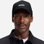 The BOSS Zed Black Cotton-Twill Cap with Embroidered White Logo by BOSS.