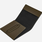 Inside the Khaki Grain Leather Passport Holder with 3CC.
