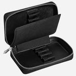 Inside the Sartorial Black Leather Eight Pen Pouch with Zip.